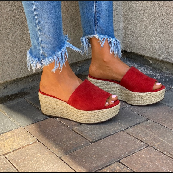 Genuine Leather Espadrille Wedge Flat Platform - Picture 3 of 13